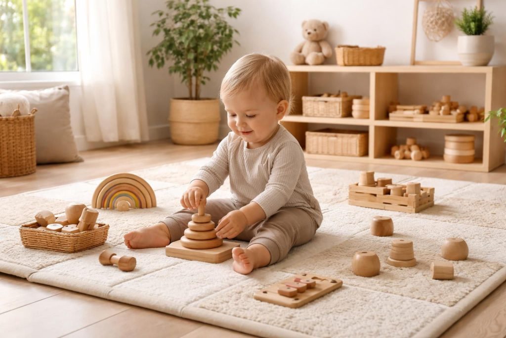 découvrez les avantages d'un tapis de motricité libre selon la méthode montessori pour favoriser le développement autonome et sensoriel de votre enfant.