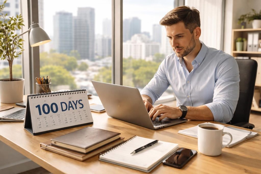 découvrez comment réussir votre projet entrepreneurial en 100 jours avec des conseils pratiques, un fonctionnement clair et des repères essentiels pour bien démarrer.